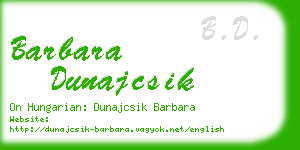 barbara dunajcsik business card